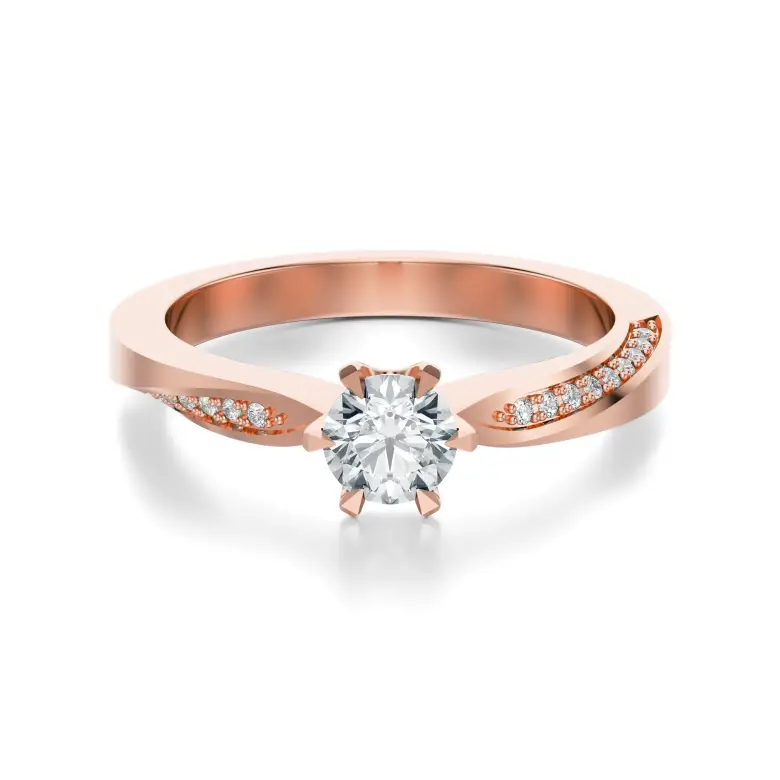 Pierścionek z różowego złota z diamentami AJPZ_119